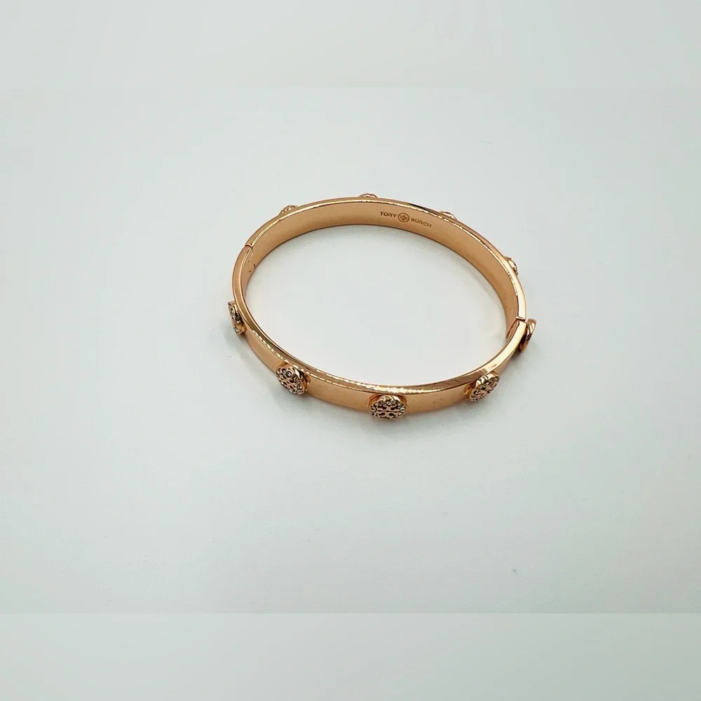 Tory Burch Thin Icon Hinge Bangle Bracelet NWOT - Picture 3 of 5